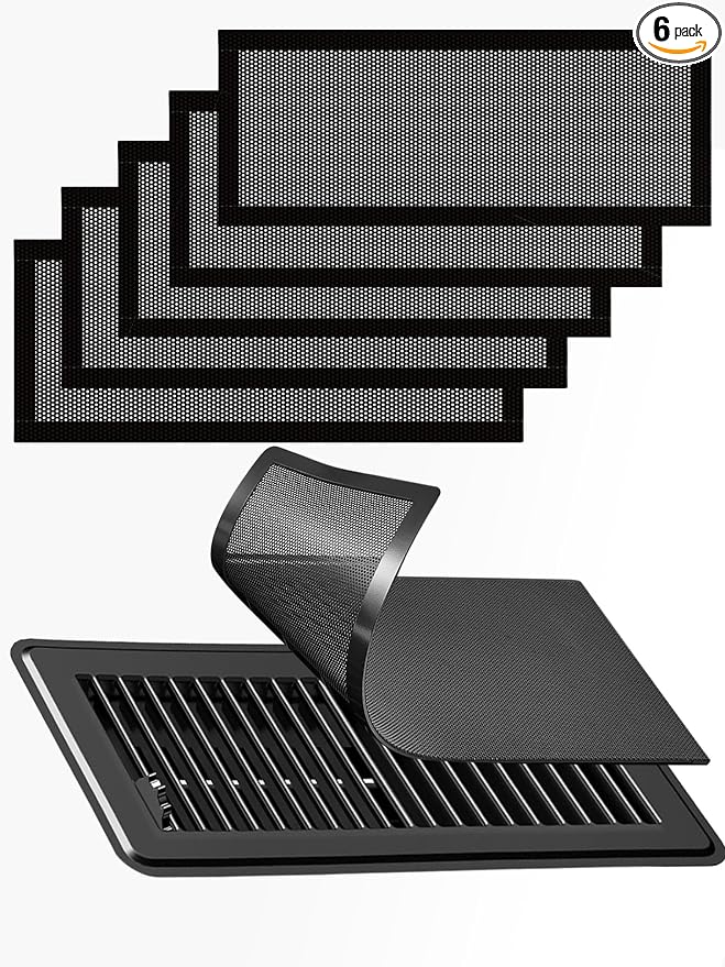 6-Pack Black Magnetic Vent Covers 5.5x12 Inch by Unknown