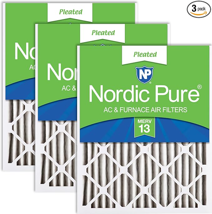 Nordic Pure 20x25x2 Pleated MERV 13 Air Filters 3 Pack by NordicPure