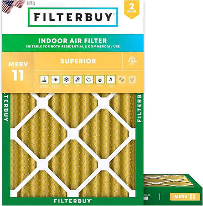 Filterbuy 18x24x2 Air Filter MERV 11 Superior Pet & Allergy Defense, by Filterbuy