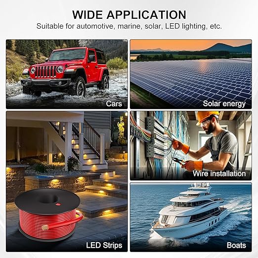 16 Gauge Electrical Wire 2 Pack Total 300ft-Black 150 ft and Red 150 ft Soft Flexible Copper-Clad Aluminum(CCA) 16 AWG PVC Wire for Lamp, Household Appliances RC Toys, Models, Auto, Electronics