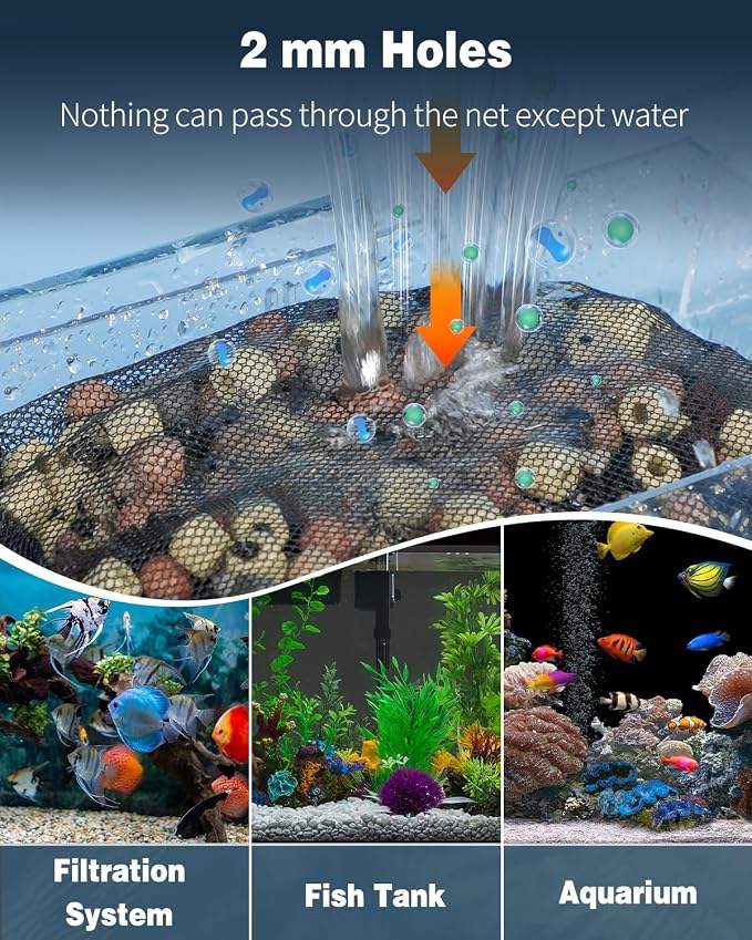 Pawfly 8 Pack Aquarium Filter Media Bags, Fish Tank Fine Mesh Bag - Image 2