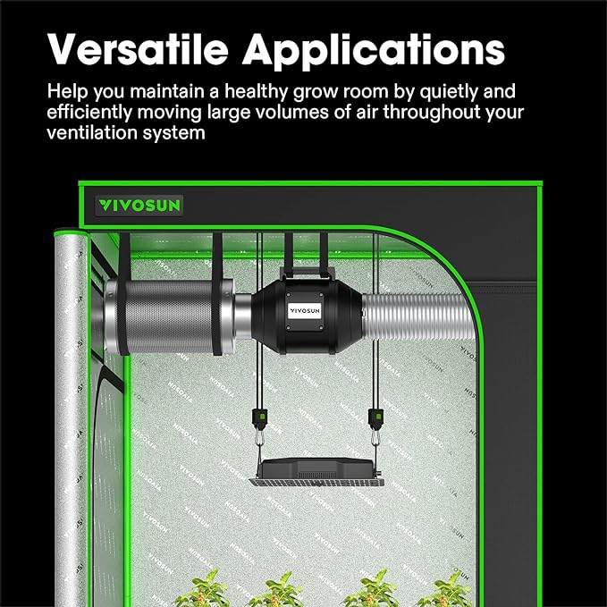 VIVOSUN R8 8 Inch 720 CFM Inline Duct Ventilation Fan - Image 2