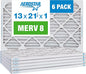 Aerostar 13x21 1/2x1 MERV 8 Pleated Air Filter, AC Furnace Air Filter, 6 Pack by AirFiltersDelivered