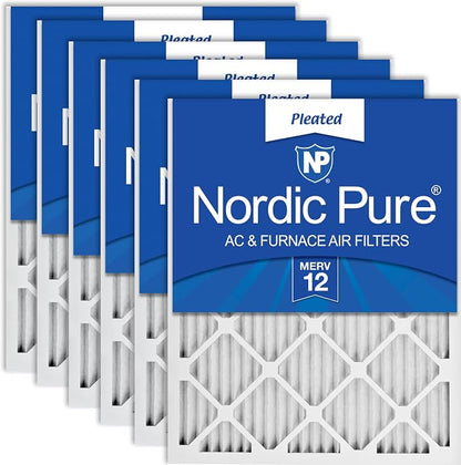 Nordic Pure 12x24x1 Pleated MERV 12 Air Filters 6 Pack by NordicPure