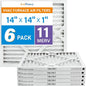 LotFancy 14x14x1 Air Filter MERV 11 6-Pack, Electrostatic Pleated AC Furnace by LotFancy