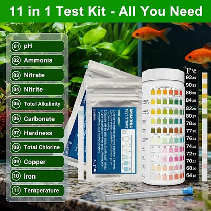 Aquarium Test Kit |150 Strips | Aquarium Test Strips 11-in-1 | Quick Accurate - Image 2