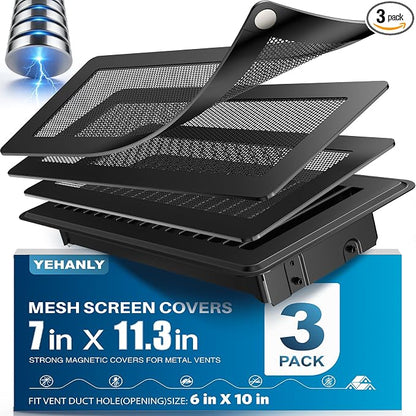 Magnetic Vent Covers with Vent Screen 7x11.3 Inch, Ceiling Air Vents to Block by YEHANLY