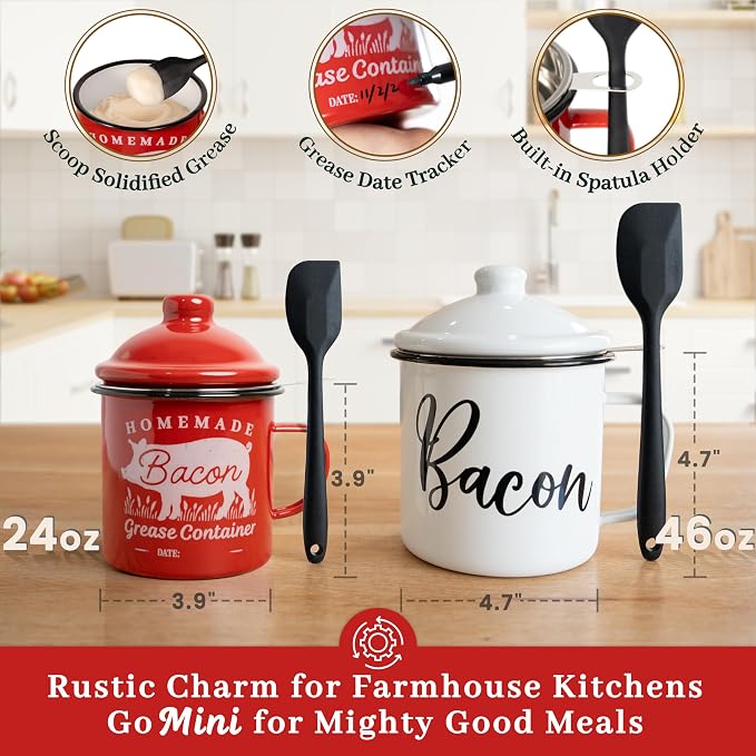 Bacon Grease Container with Strainer - Image 3