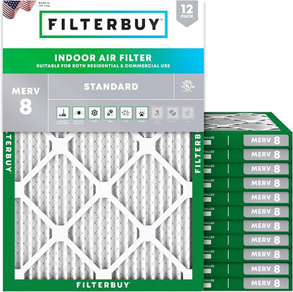 Filterbuy 30x36x1 Air Filter MERV 8 Essential Dust & Allergy Defense, by Filterbuy