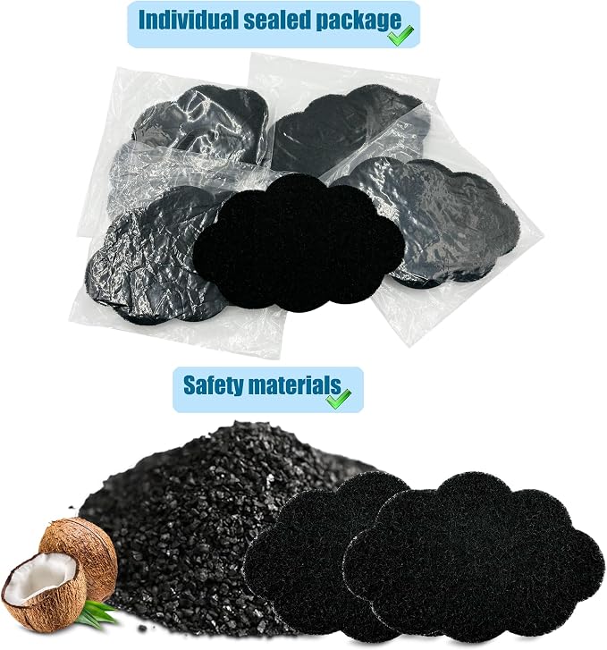 12-Pack Universal Stick-on Trash Can Odor Absorbing Filters, Activated Charcoal - Image 3