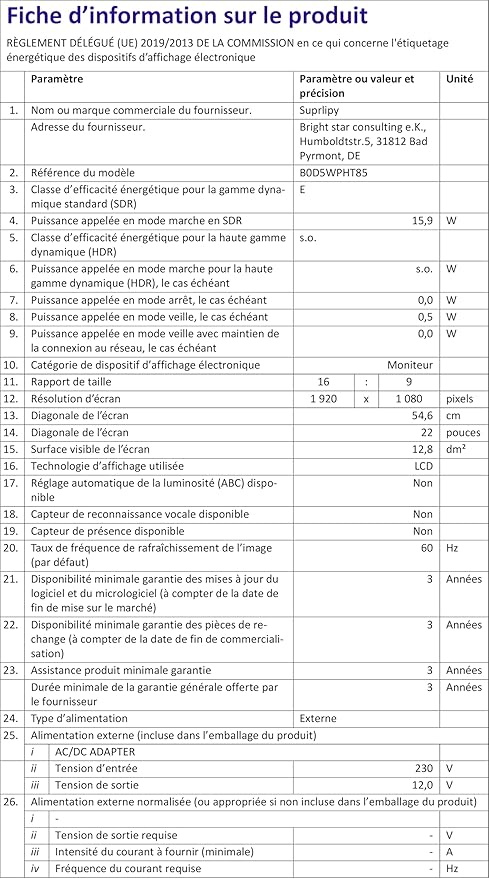 Suprlipy 21.5" FHD Mini LCD Monitor Display Screen 1920x1080 60Hz 16:9 BNC VGA HDMI AV with USB Input Built-in Loudspeaker for CCTV Security Camera DVR PC Game Console