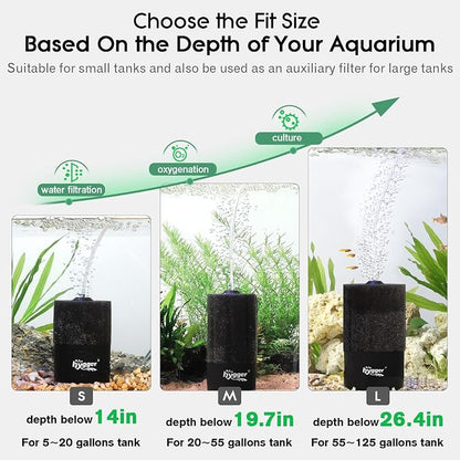 hygger Aquarium Sponge Filter 5-20 Gallon Small Fish Tank Filter - Image 4