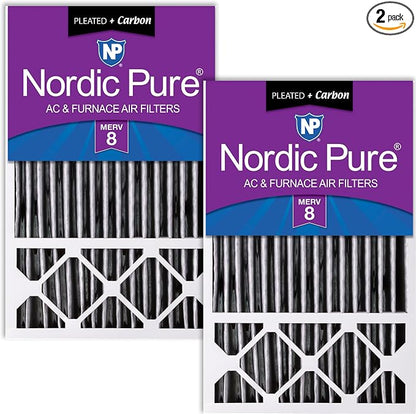 Nordic Pure 16x25x5 Honeywell Replacement Air Filters MERV 8 Plus Carbon 2 Pack by NordicPure