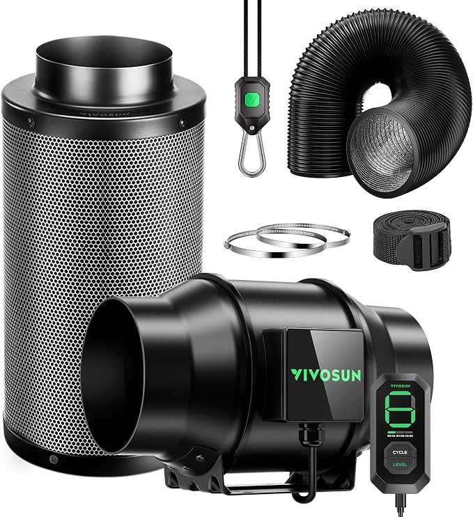 VIVOSUN Smart Air Filtration G6 Kit 6", AeroZesh G6 Inline Duct Fan by VIVOSUN