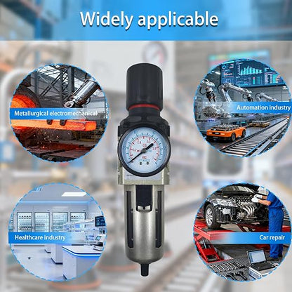 HengMinLingTong AW3000-03D 3/8" NPT Compressed Air Filter Regulator Combo - Image 6
