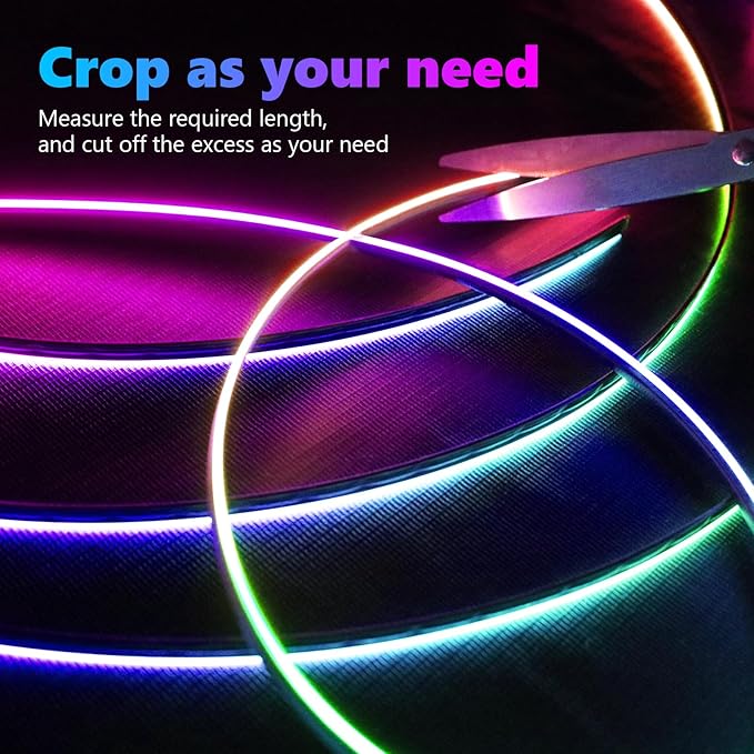 Dreamcolor Acrylic Interior Car Lights, AMKI Car LED Strip Light with APP Control, Car Accessories Car Ambient Neon Light Kit with RGB 14 in 1 and 175 inches 593 LEDs, 16 Million Color Sound Activated