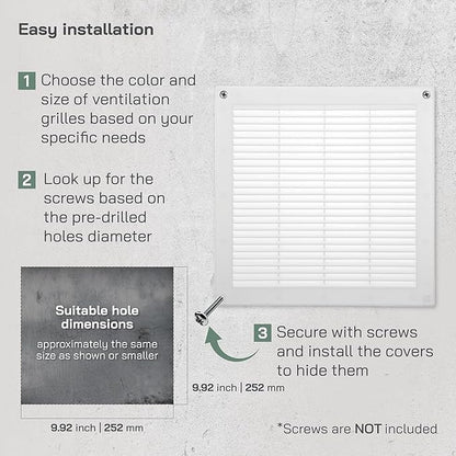 Vent Systems 12'' x 12'' Inch White Soffit Vent Cover - Image 4