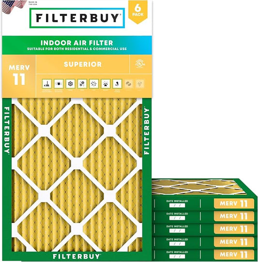 Filterbuy 15x30x1 Air Filter MERV 11 Superior Pet & Allergy Defense, by Filterbuy