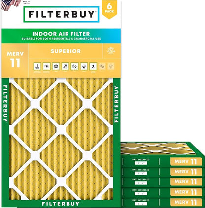 Filterbuy 14x22x1 Air Filter MERV 11 Superior Pet & Allergy Defense, by Filterbuy