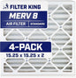 Filter King 15.25x15.25x2 Air Filter | 4-PACK | MERV 8 HVAC Pleated A/C Furnace by FilterKing