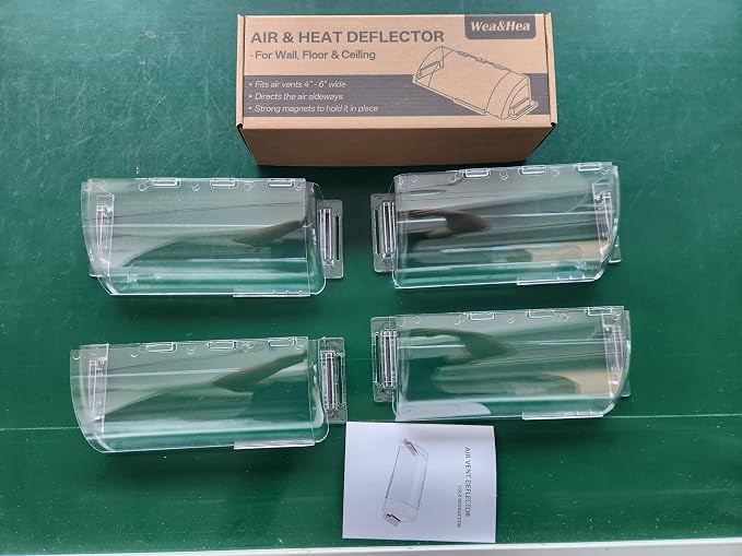 4 Pack Adjustable Air Vent Deflector, 9”-15” Transparent Deflector - Image 7