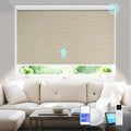 COOLWINDS Motorized Blinds with Remote Cordless Automatic Motorized Shades Custom Blinds for Windows Smart Curtains Compatible with Alexa Google Home(Blackout Sweet Latte,W57 x H72in)