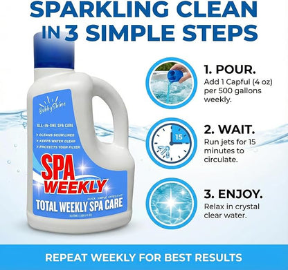 5-in-1 Hot Tub Chemicals – Spa Weekly Enzyme Cleaner & Clarifier, Scum Line - Image 4