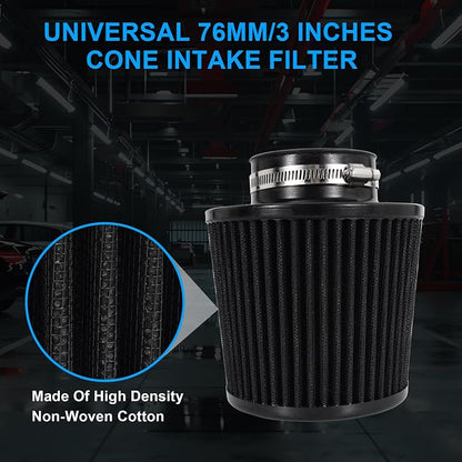 Cold Air Intake Filter High Performance Washable Filter Clamp-On Replacement - Image 6