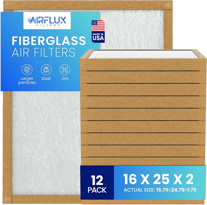 Fiberglass Air Filter -16x25x2Air Filter 12 Pack by Unknown