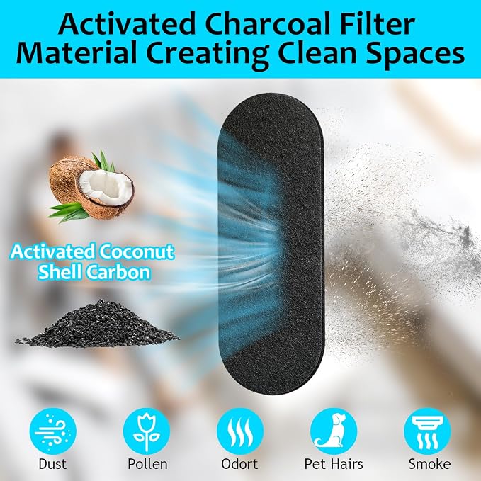 15pcs Ceiling Fan Filters for Blades Easy-Stick Strong Fixity Activated Coconut - Image 3