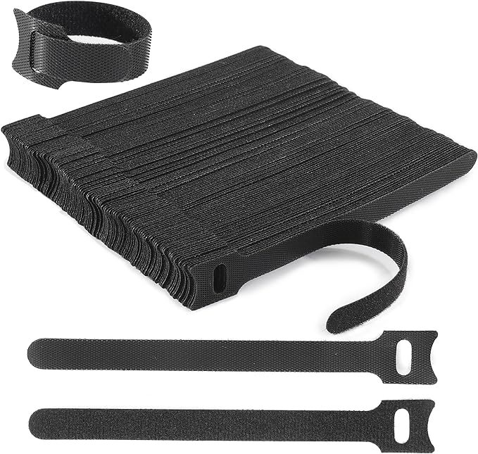 Nettbe Reusable Cable Ties, 126 PCS 6 Inches Adjustable Cord Straps Wire Organizer Cord Wrap and Hook Loop Cable Management