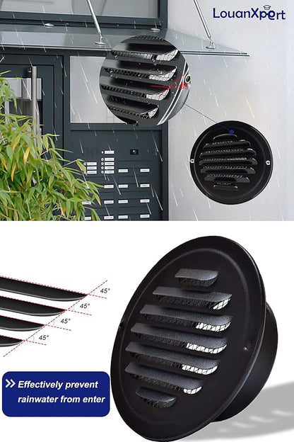 6 Inch Round Air Vent Cover, LouanXpert Stainless Steel Black Soffit Vent Cover - Image 7