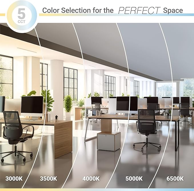 NUWATT 20 Pack 2x2 LED Flat Panel Lighting, Drop Ceiling Light Wattage Selectable 40W/30W/20W, 5CCT 3000K/3500K/4000K/5000K/6500 Suspended Ceiling LED Lights, 4400LM, Dimmable 0-10V, 120-277V, ETL