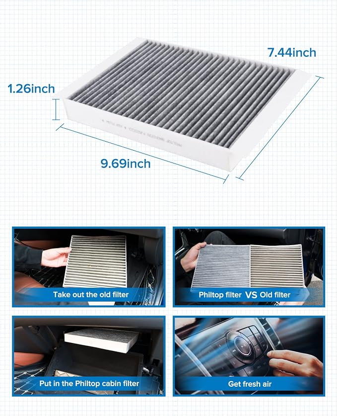 PHILTOP Cabin Air Filter, ACF072 Replaces - Image 8