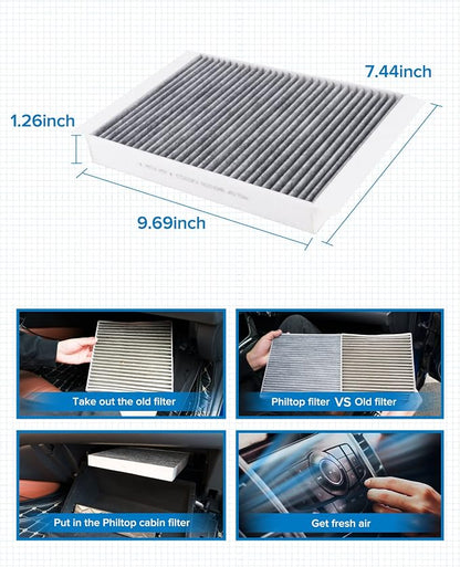 PHILTOP Cabin Air Filter, ACF072 Replaces - Image 8