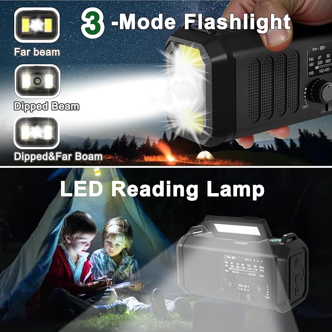 Gifts for Men Husband Dad Valentines Day, Emergency Hand Crank NOAA Weather - Image 3