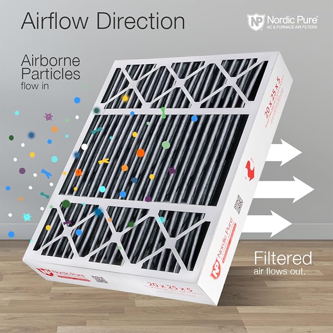 Nordic Pure 20x25x5 Lennox X6673 X6675 Replacement Air Filter MERV 8 + Carbon 4 - Image 8