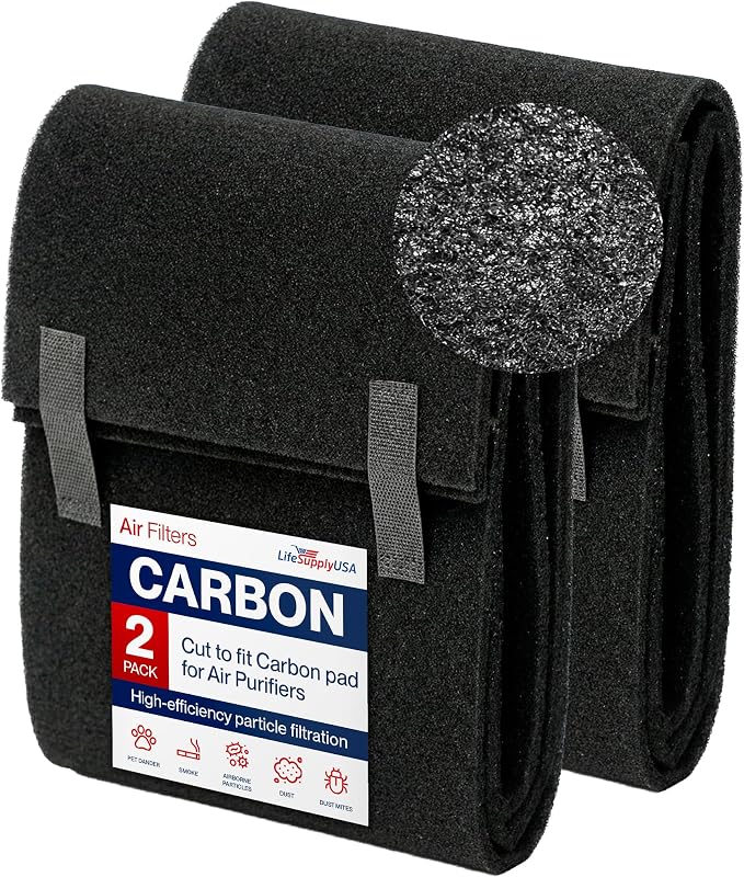 Cut to Fit Activated Carbon Filter Sheet 16x48" by LifeSupplyUSA