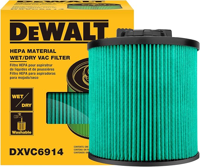 DEWALT Shop Vac Filters, DXVC6914 HEPA Cartridge Filter, Vacuum Filter by DEWALT