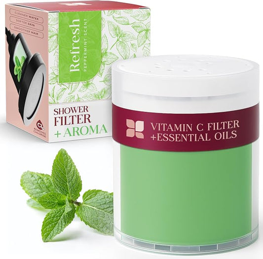 Vitamin C Shower Filter Replacement Cartridge + Shower Steamers Aromatherapy by Unknown