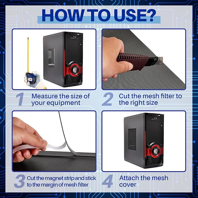 Woanger 1 Pcs 1000 x 300 mm DIY PC Case Dust Filter PC Fan Mesh Filter Floor - Image 4
