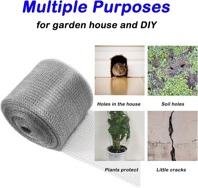 Wire Mesh for Mice Control 5IN X 53Ft, Hole Fill Fabric, Upgraded Stainless - Image 5
