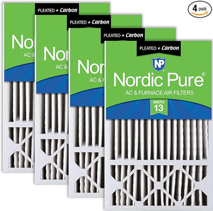 Nordic Pure 16x25x5 Honeywell Replacement Air Filters MERV 13 Plus Carbon 4 Pack by NordicPure