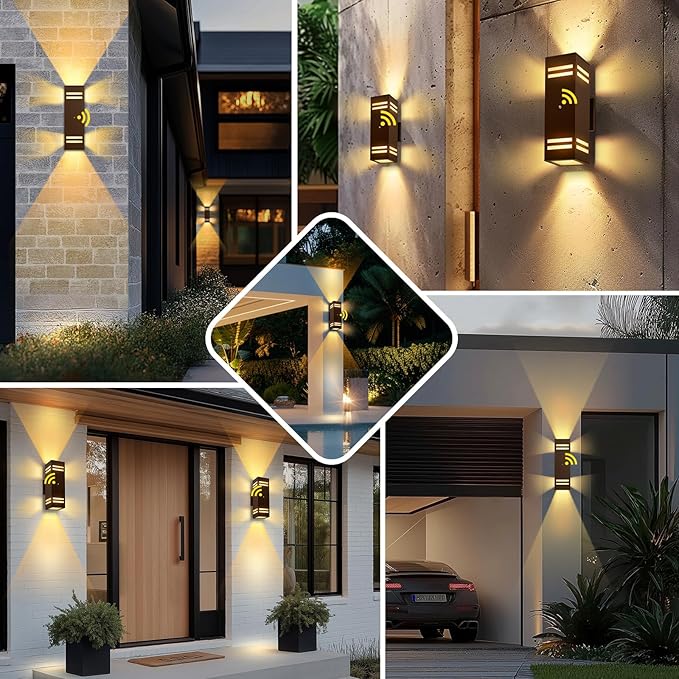 MZLITI 2-Pack Bronze Dusk to Dawn Outdoor Lights, Wall Light Wtih LED Bulbs, Modern Up Down Lights Outdoor, IP65 Waterproof Exterior Lighting Fixtures, Outside Lights for House for Porch, Garage