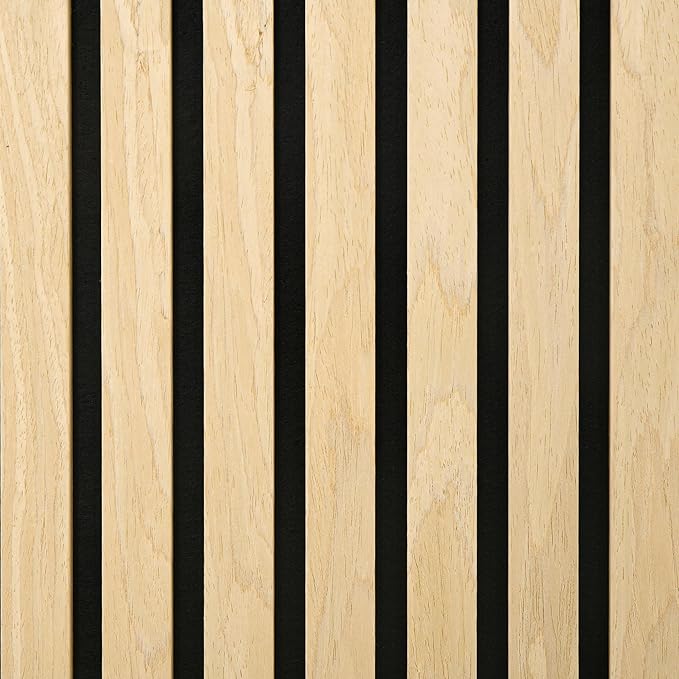 HOMCOM 4 Pack 3D Acoustic Panels, 24" x 24" Soundproof Wood Panels for Wall, Wood Slat Wall Paneling for Interior Ceiling, Office, Home Theater, Studio, Oak