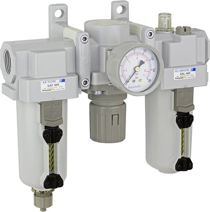 PneumaticPlus SAU400-N06G-MEP Compressed Air Filter Regulator Lubricator Combo by PneumaticPlus