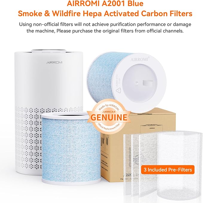 AIRROMI A2001 Efficiency Air Purifier Replacement Original 3-in-1 Filter - Image 2