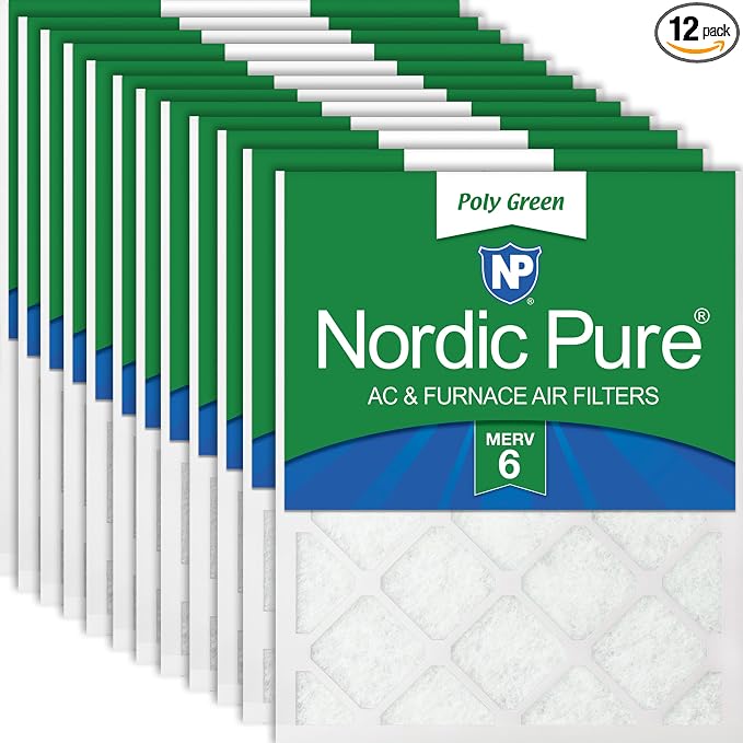 Nordic Pure 16x20x1 Poly Green MERV 6 AC Furnace Air Filters – Reduces Dust by NordicPure