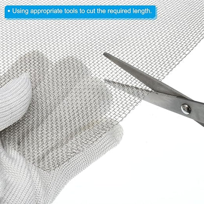 PATIKIL 40" L x 10" W Woven Wire Mesh, 12 Mesh 316L Stainless Steel Air Vent - Image 4