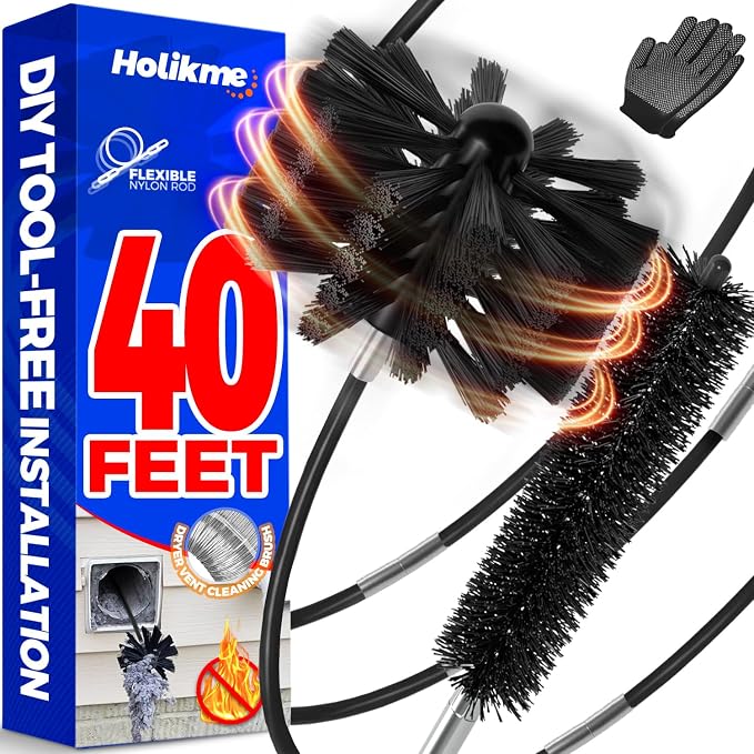 Holikme 40 Feet Dryer Vent Cleaner Kit, Flexible Lint Brush by Holikme